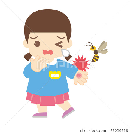 Girl bitten by a bee (without hat) 78059518