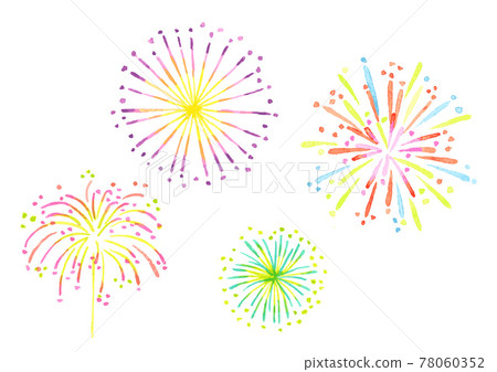 Fireworks watercolor vector illustration 78060352