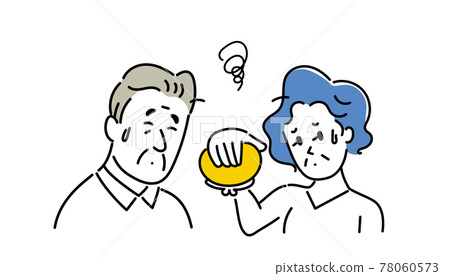 Illustration material of poor senior couple 78060573