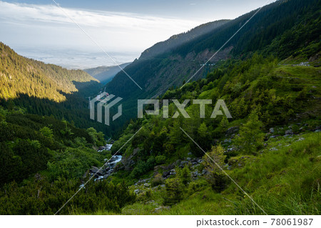 balea stream of fagaras mountains. wonderful summer scenery in the morning. popular travel destination of romania balea stream of fagaras mountains. wonderful summer scenery in the morning. popular travel destination of romania 78061987
