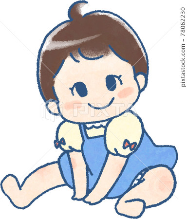 Cute hand-drawn manga-style illustration of a sitting baby Cute hand-drawn manga-style illustration of a sitting baby 78062230