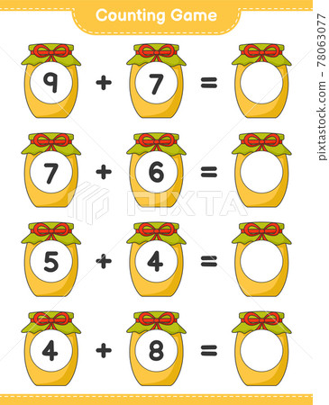 Counting game, count the number of Jam and... - Stock Illustration