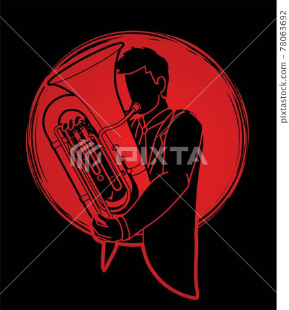 Tuba Musician Orchestra Instrument Graphic Vector Tuba Musician Orchestra Instrument Graphic Vector 78063692