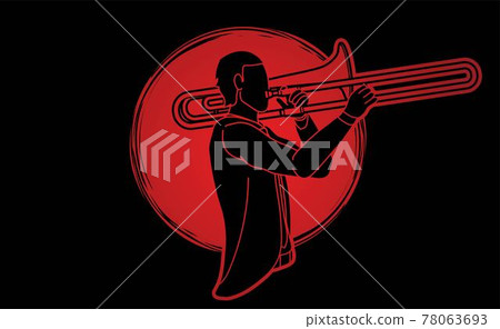 Trombone Musician Orchestra Instrument Graphic Vector Trombone Musician Orchestra Instrument Graphic Vector 78063693