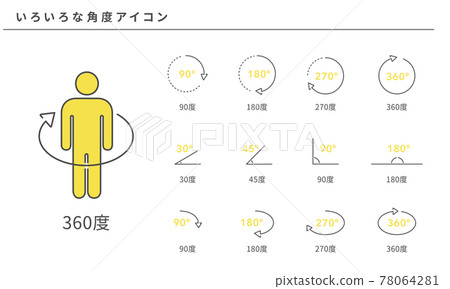 Simple icon set from various angles, vector material 78064281