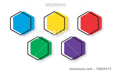 Set of empty hexagon infographic templates 78064575