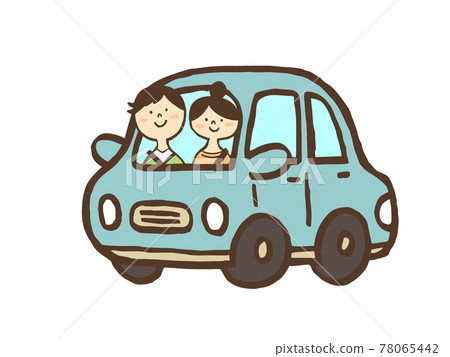 Cute driving person / hand-drawn illustration material Cute driving person / hand-drawn illustration material 78065442