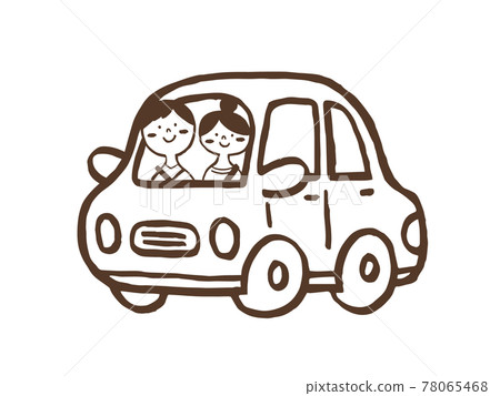 humans clipart black and white car