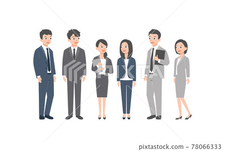 Illustration material Whole body of working people in suits to discuss 78066333