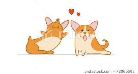 Corgi dogs. Funny Puppy. Sketch for your design 78066593