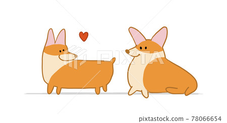 Corgi dogs. Funny Puppy. Sketch for your design 78066654