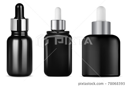 Hair serum dropper bottle, black glass mockup 78068393