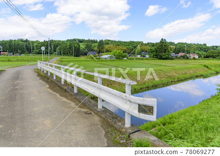 Miyagi: After planting rice in a small village Miyagi: After planting rice in a small village 78069277