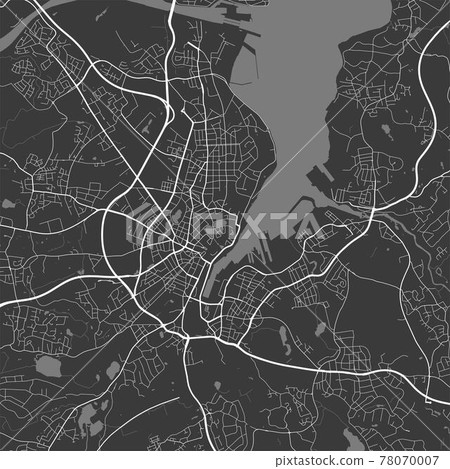 Urban city map of Kiel. Vector poster. Grayscale street map. 78070007