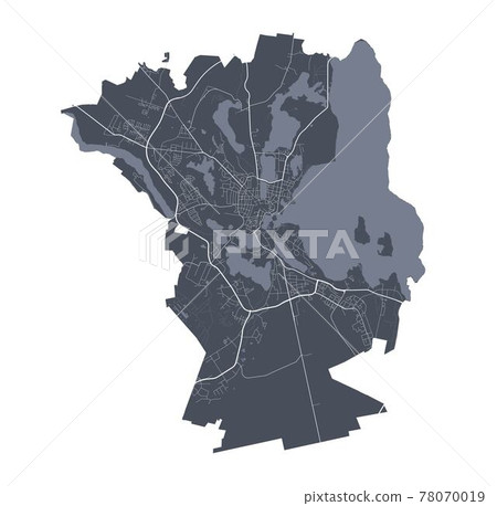 Schwerin map. Detailed map of Schwerin city poster with streets. Cityscape vector. Schwerin map. Detailed map of Schwerin city poster with streets. Cityscape vector. 78070019