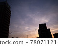 Airplane cloud and sunset 78071121