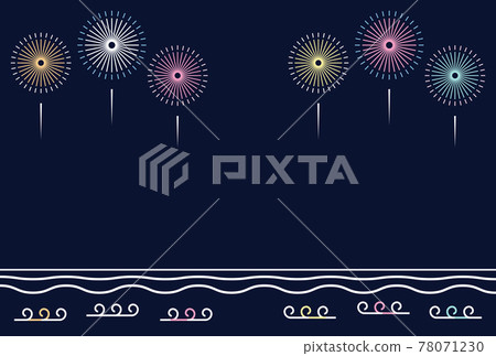 Fireworks sea wave 78071230