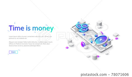 Time and money balance on scale 78071606