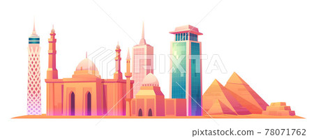 Cairo, Egypt skyline with world famous landmarks Cairo, Egypt skyline with world famous landmarks 78071762