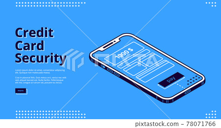 Credit card security web banner with smartphone Credit card security web banner with smartphone 78071766