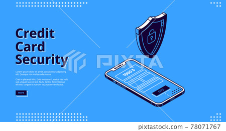 Credit card security web banner phone and robot Credit card security web banner phone and robot 78071767