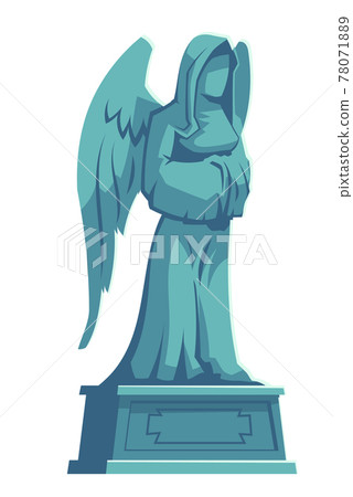 Angel stone figure, cemetery tombstone memorial 78071889