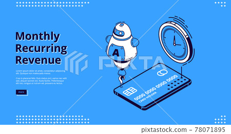 Monthly recurring revenue isometric landing page Monthly recurring revenue isometric landing page 78071895