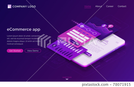 Landing page of eCommerce app, mobile payment Landing page of eCommerce app, mobile payment 78071915