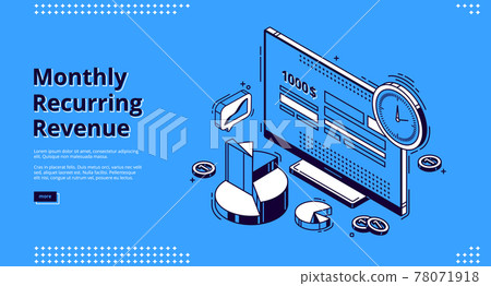 Monthly recurring revenue isometric landing page Monthly recurring revenue isometric landing page 78071918