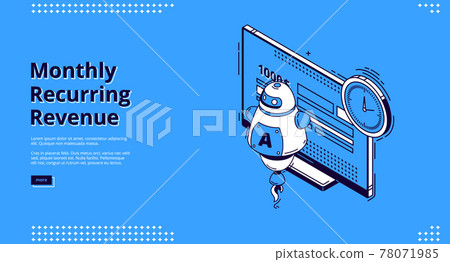Vector landing page of monthly recurring revenue Vector landing page of monthly recurring revenue 78071985