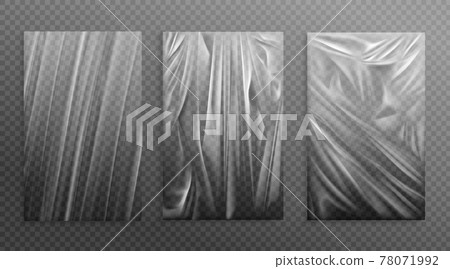 Stretched cellophane banner crumpl folded texture Stretched cellophane banner crumpl folded texture 78071992