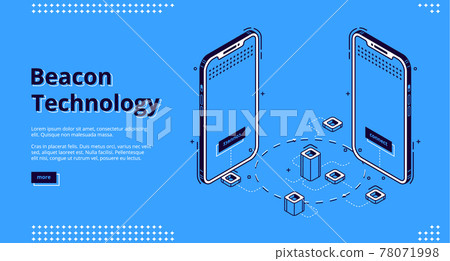 Landing page of beacon technology with smartphone Landing page of beacon technology with smartphone 78071998