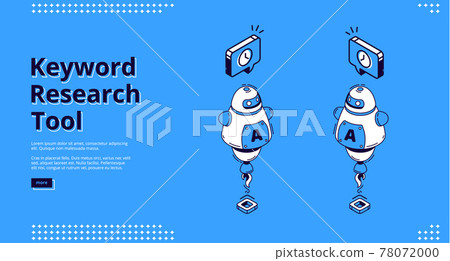 Keyword research tool isometric landing page. Keyword research tool isometric landing page. 78072000