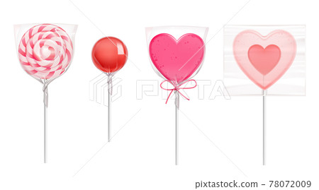 Lollipop candies in heart shape for Valentines day 78072009