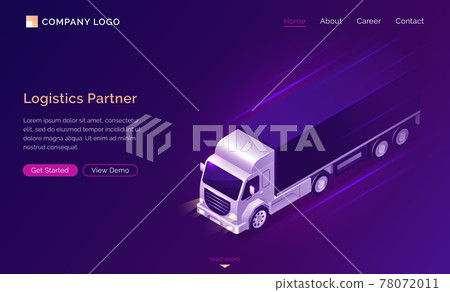 Logistic partner isometric landing page, banner Logistic partner isometric landing page, banner 78072011