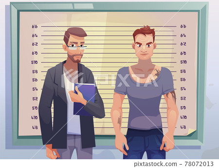 Criminal and lawyer on measuring height scale Criminal and lawyer on measuring height scale 78072013