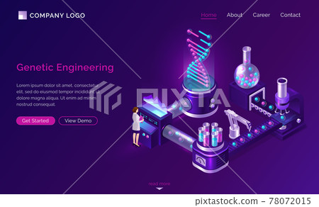 Genetic engineering isometric landing web banner Genetic engineering isometric landing web banner 78072015