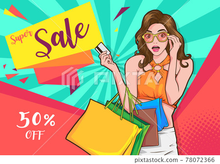 stylish surprise woman with shopping bags stylish surprise woman with shopping bags 78072366