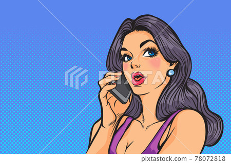 woman and telephone woman and telephone 78072818