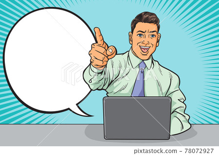 Businessman you gesture. Pop art retro illustration vintage kitsch Businessman you gesture. Pop art retro illustration vintage kitsch 78072927