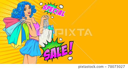 sexy young woman with shopping banner sexy young woman with shopping banner 78073027