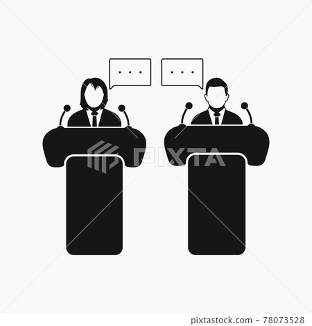Debate icon. Flat style vector EPS. 78073528