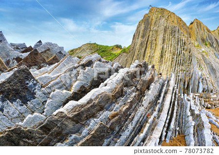Steeply-tilted Layers of Flysch, Basque Coast UNESCO Global Geopark, Spain 78073782