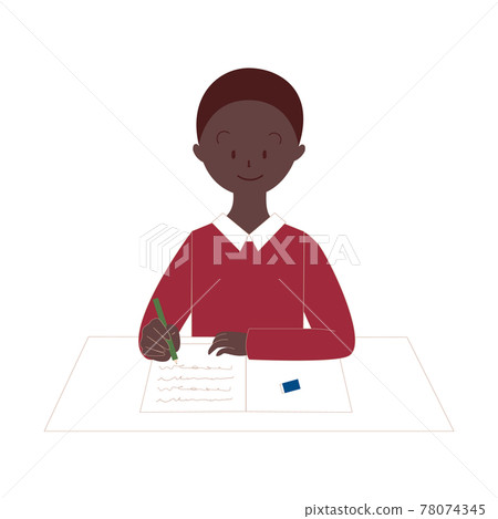 Studying child black Studying child black 78074345