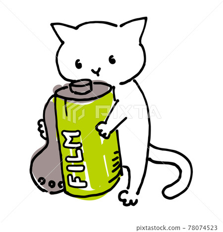 Cat holding camera film Cat holding camera film 78074523