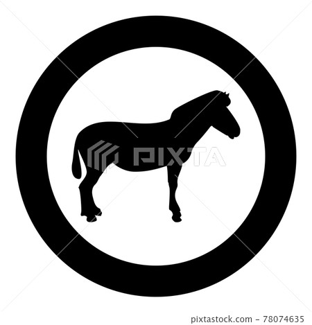 Zebra stand Animal standing silhouette in circle Zebra stand Animal standing silhouette in circle 78074635