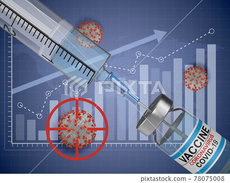 Syringe, vaccine and graphic Syringe, vaccine and graphic 78075008