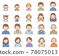 Men and women of all ages in front of the bust 78075013