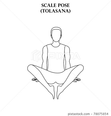 Scale pose yoga workout. Tolasana. Man doing - Stock Illustration  [78075854] - PIXTA