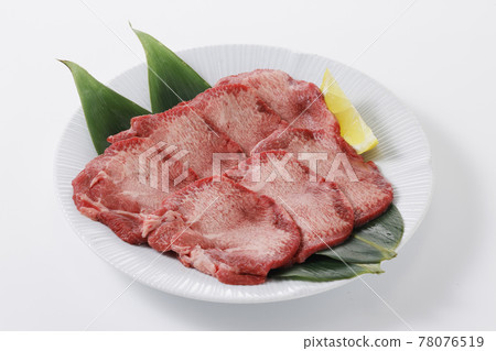 Beef tongue on a plate 78076519